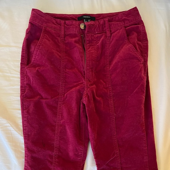 Velvet fuscia pants - Picture 1 of 2